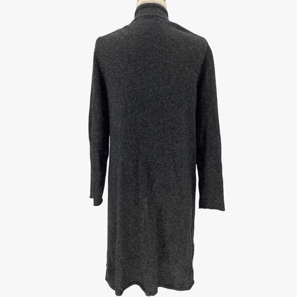 Lusso Cashmere Open Front Long Cardigan Sweater L Black Made In China - Picture 2 of 7